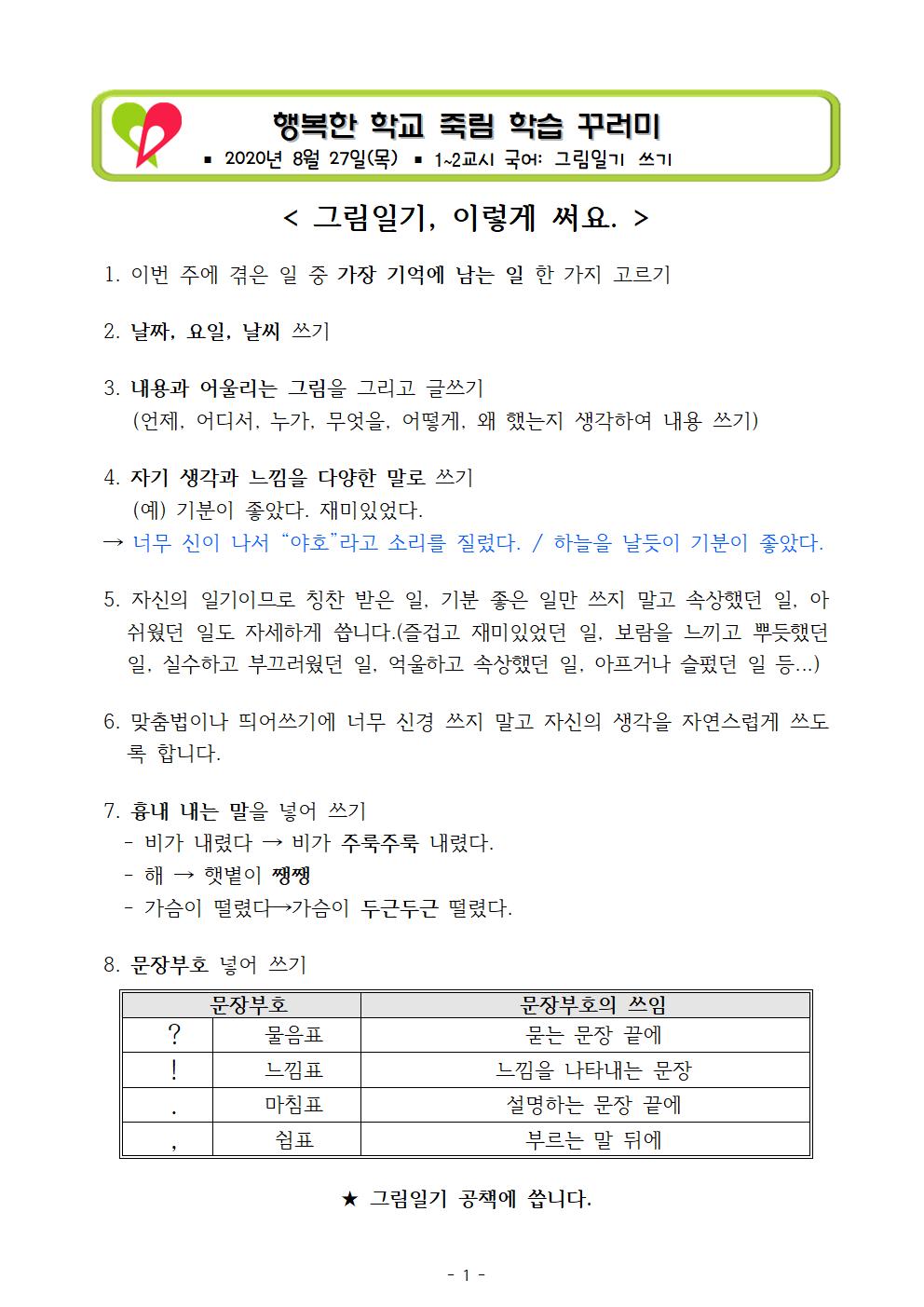 2020.죽림초 1학년 원격수업 안내(원격08.27)001