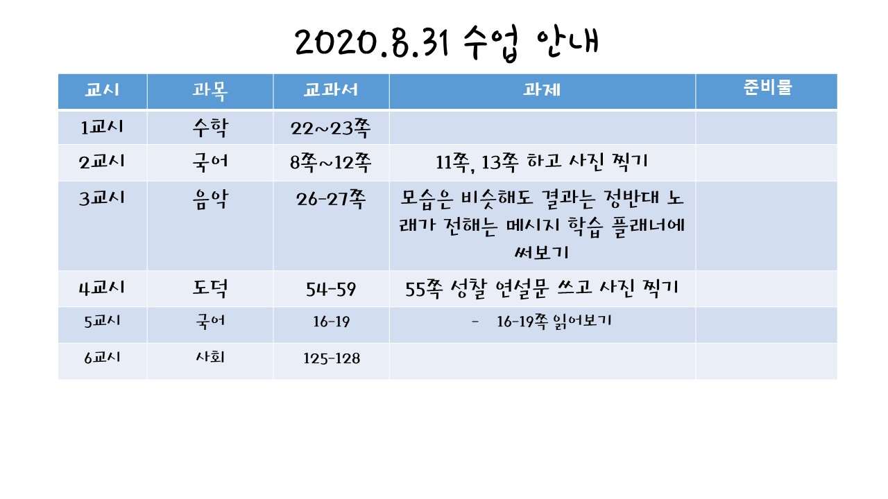 8.30 수업 안내 자료