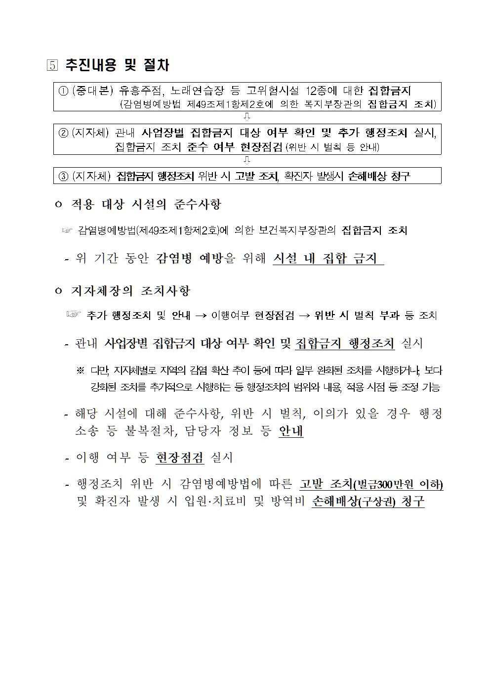 전국 2단계 격상에 따른 고위험시설 집합금지 조치002