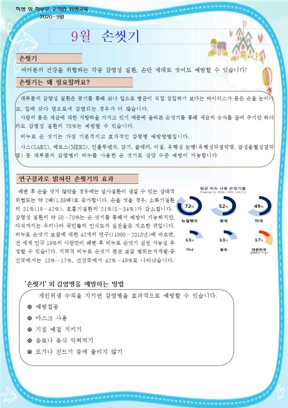 9월 학생 및 학부모 교직원 위생교육001