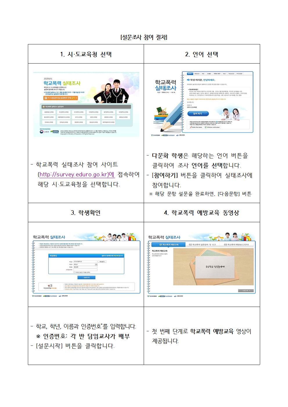 2020학년도 학교폭력 실태조사 안내002