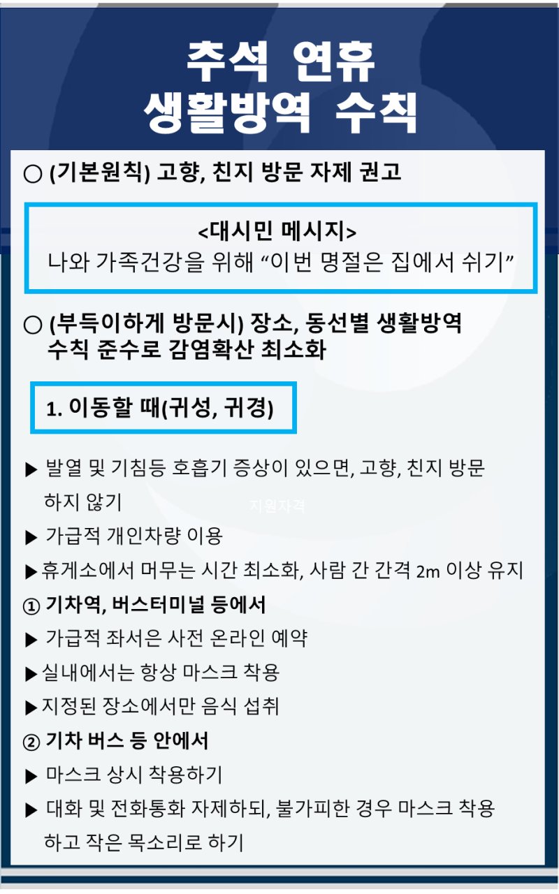 추석연휴 방역수칙1