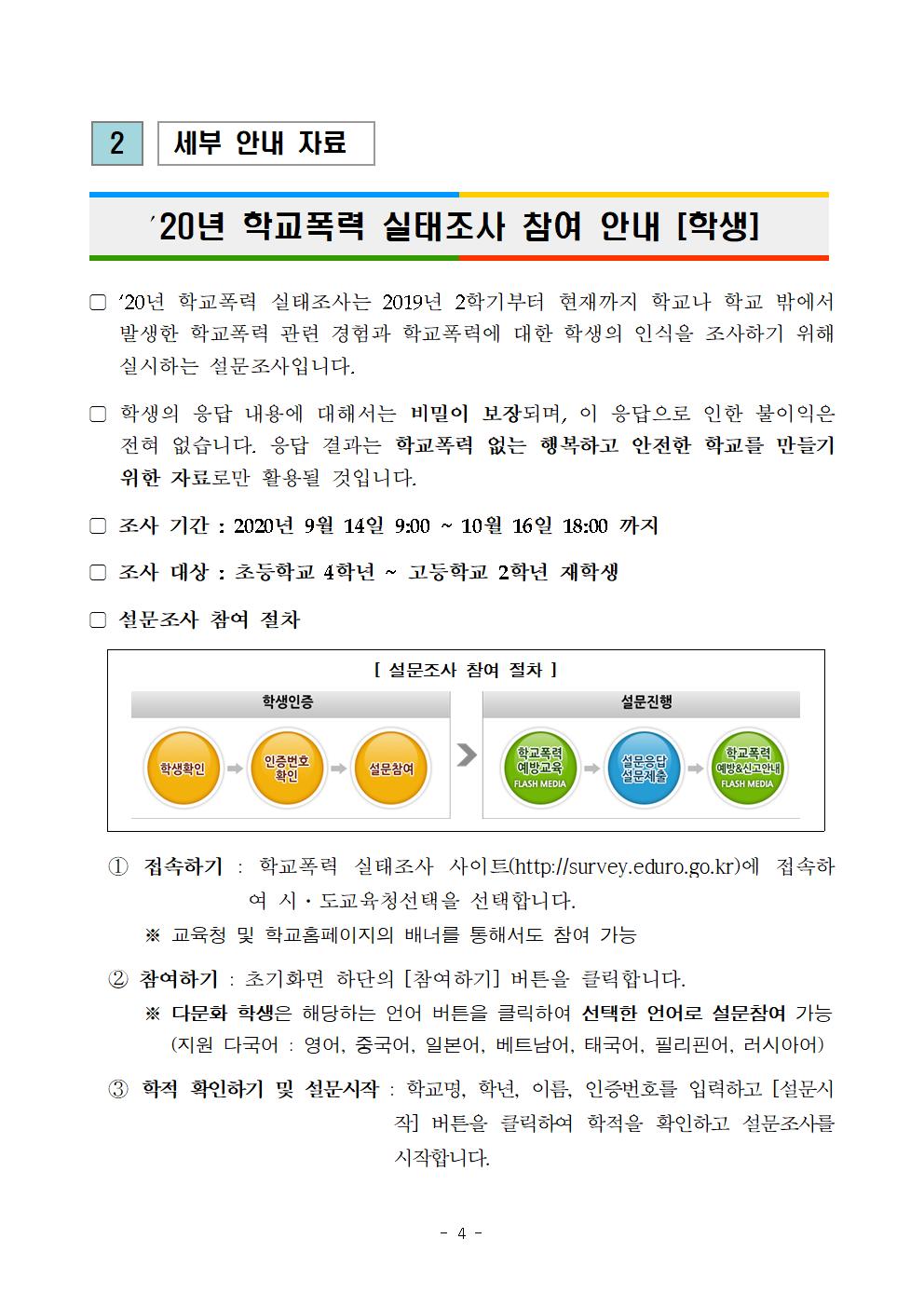 학교폭력 실태조사 안내(가정통신문)004