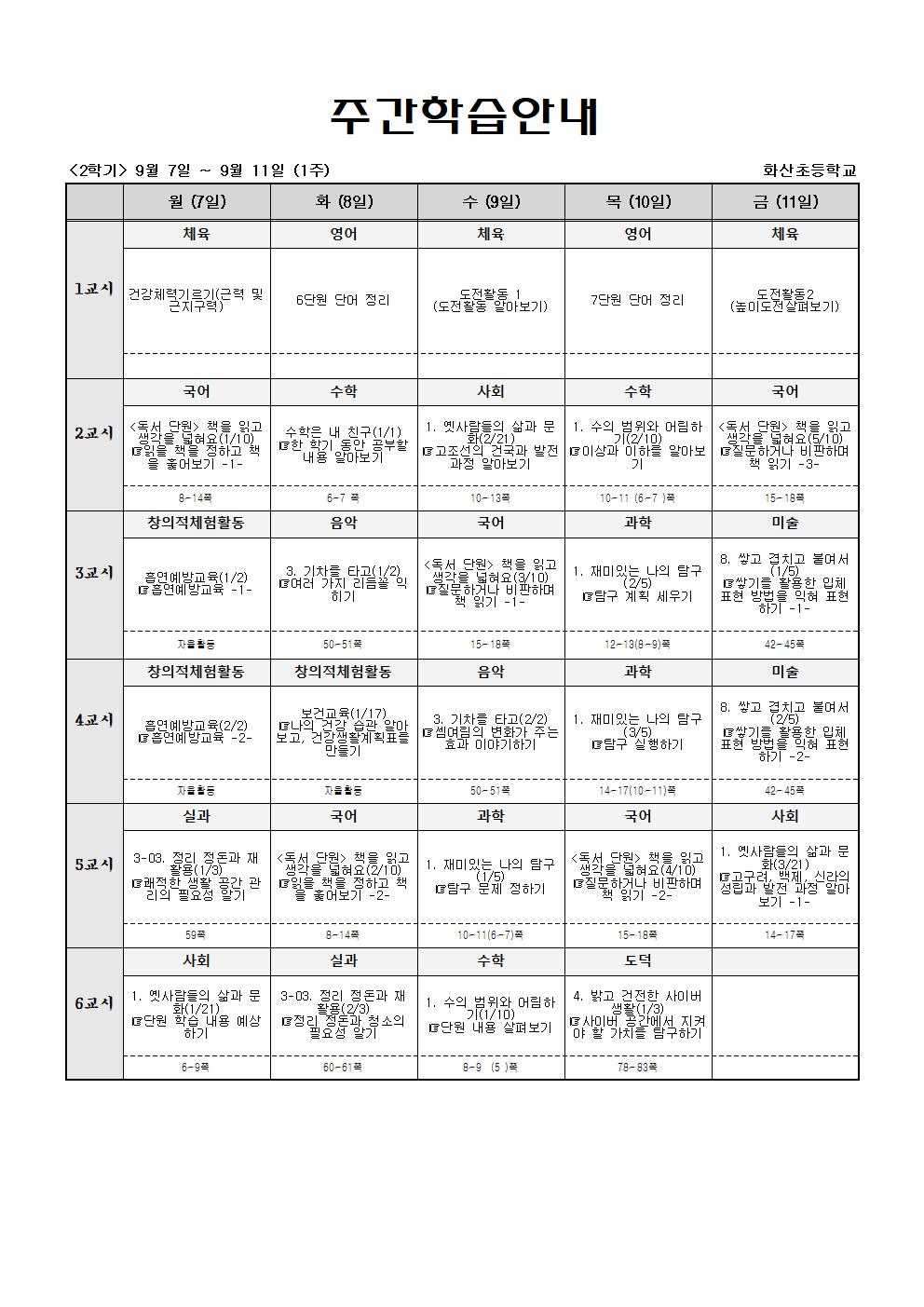 주간학습_5학년_1반_(2학기)9월7일~9월12일(1주)001