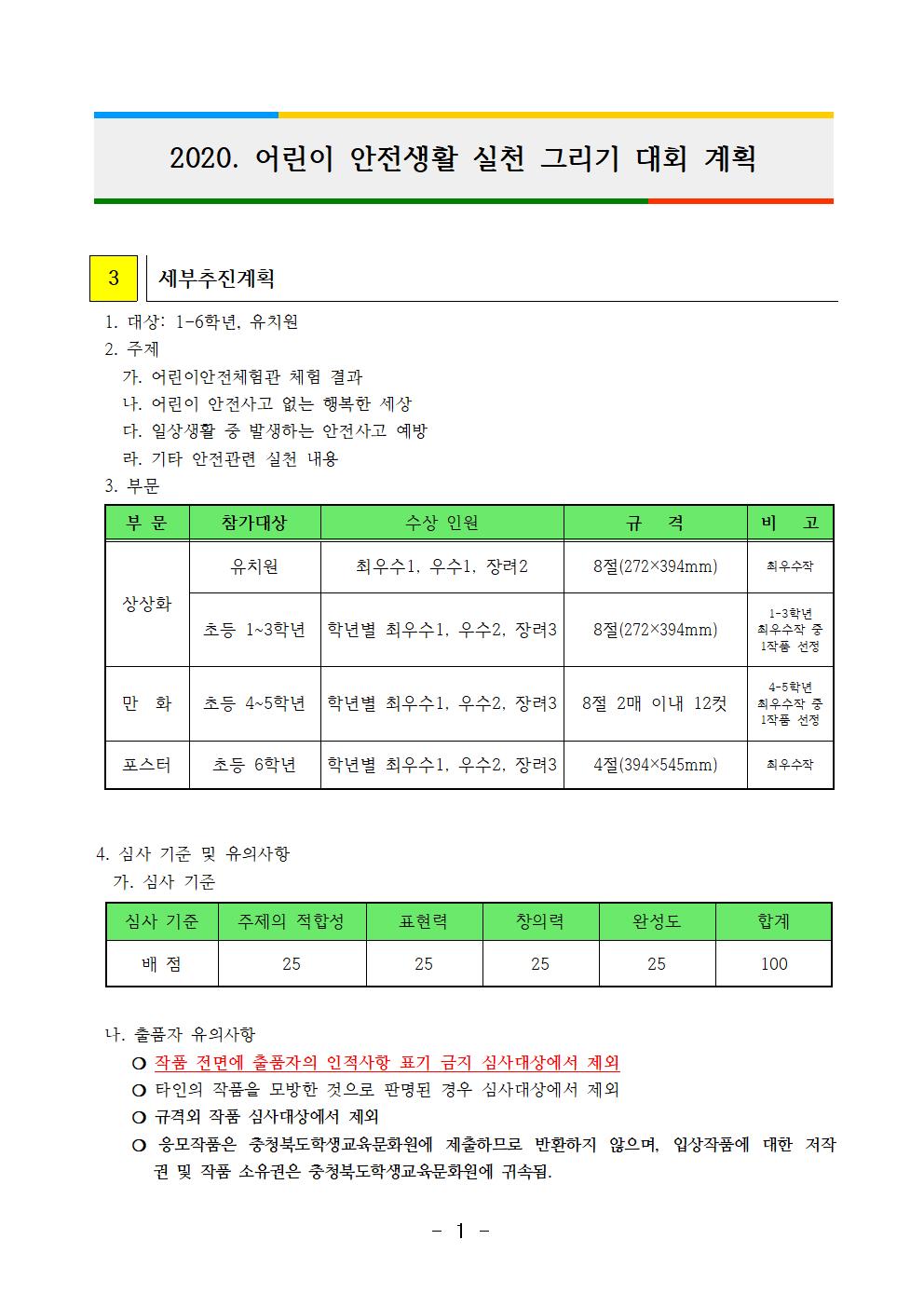 어린이 안전생활 실천 그리기 대회 계획001