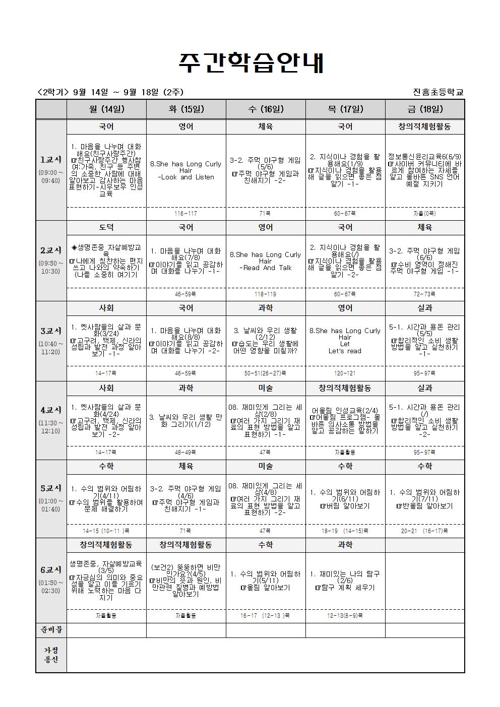 9월14일-9월19일(2주)1등교 4원격001