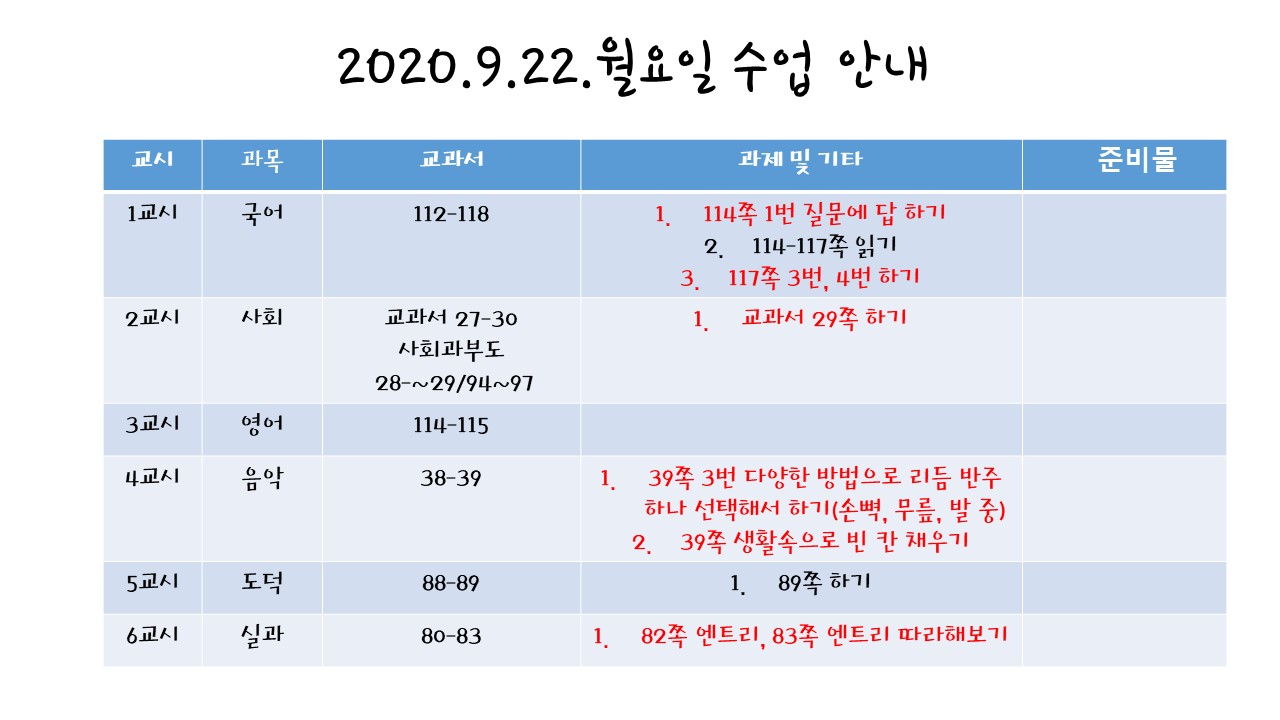 9.21 수업 안내 자료