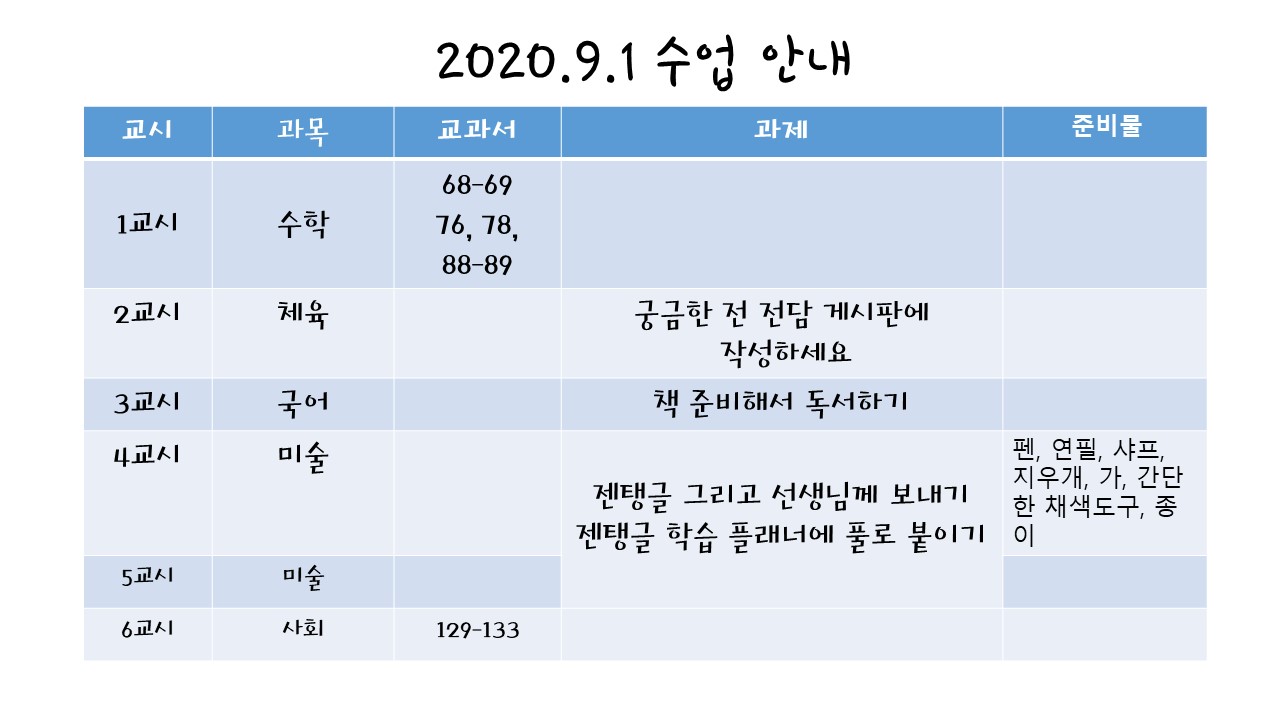 9.1 수업안내