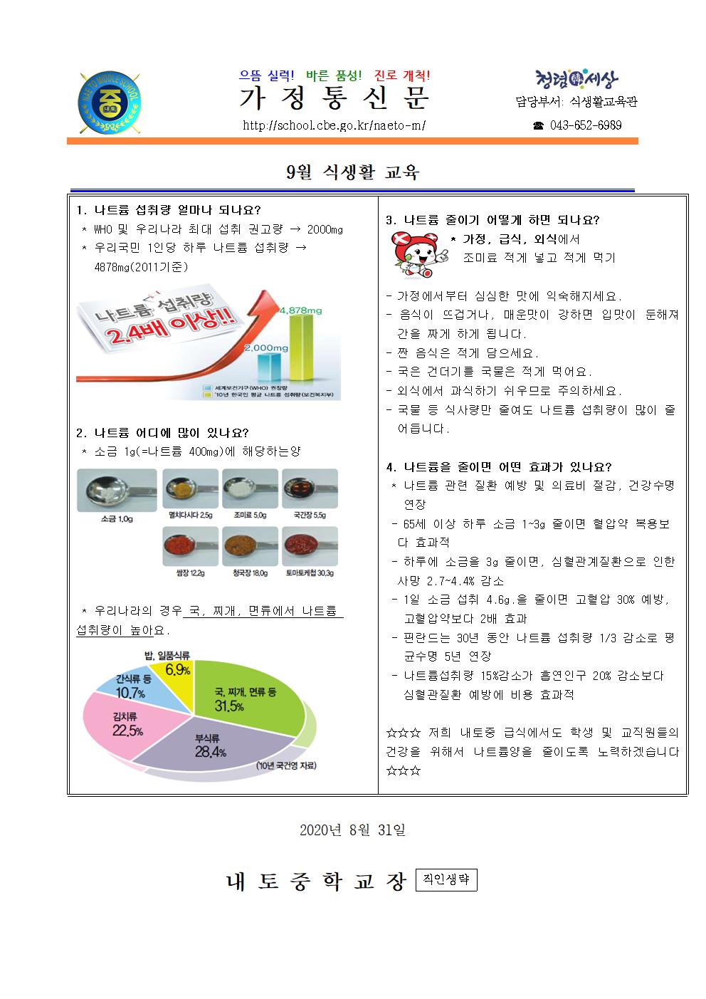 9월 식생활교육