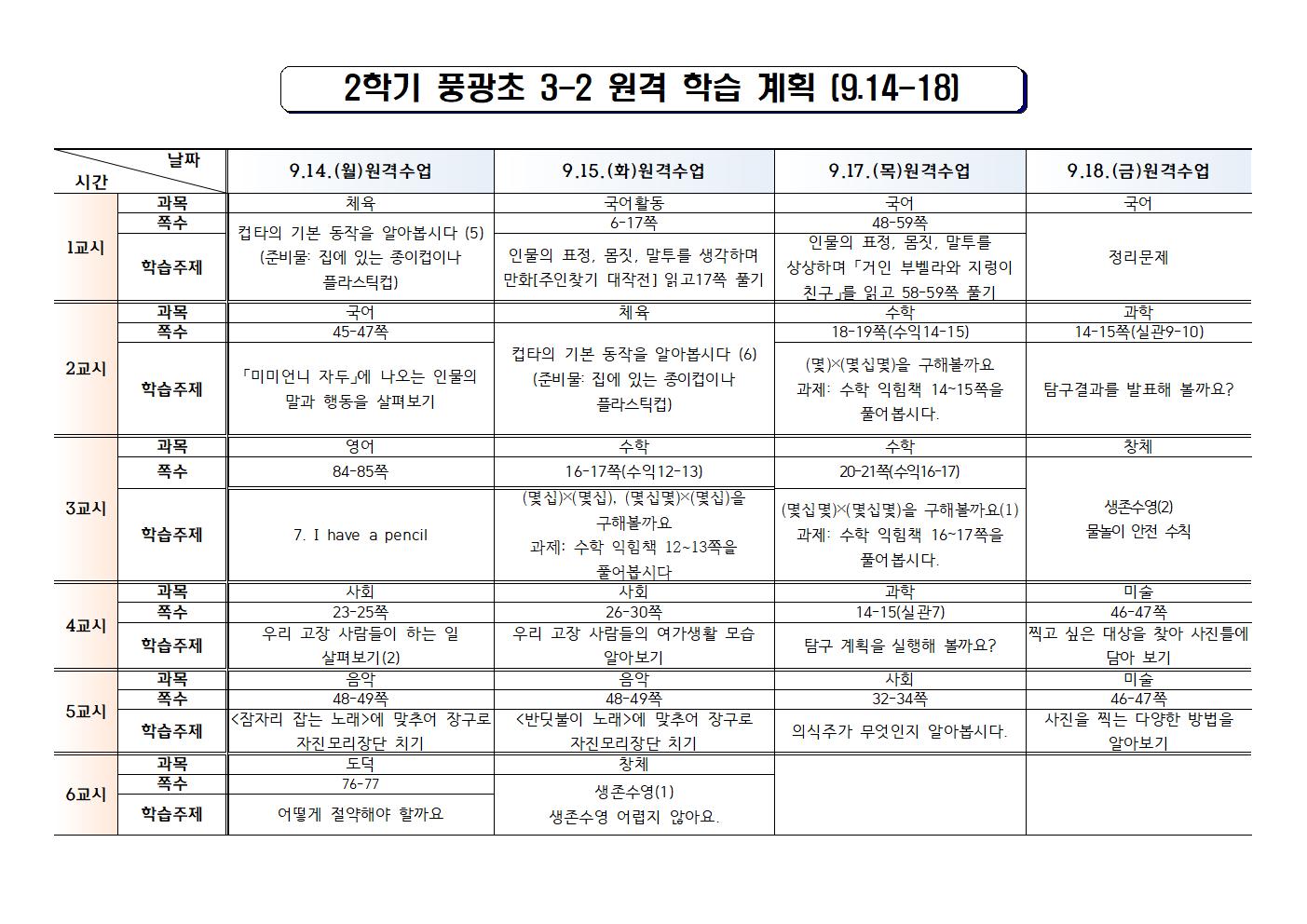 (2학기9월3주차)원격학습 계획001