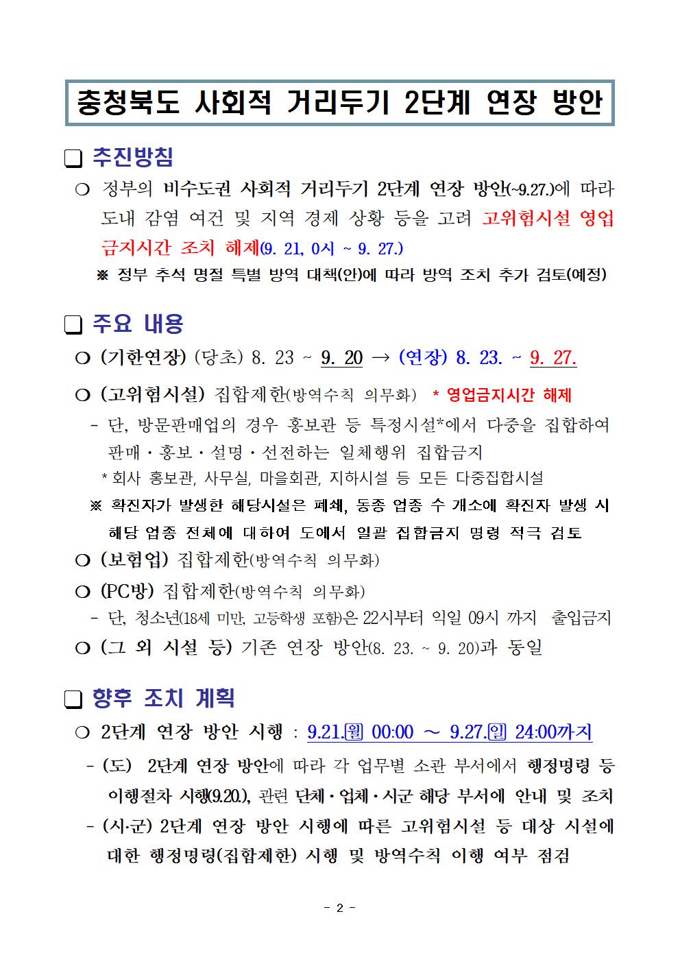 (붙임1) 사회적 거리두기 2단계 완화 방안002