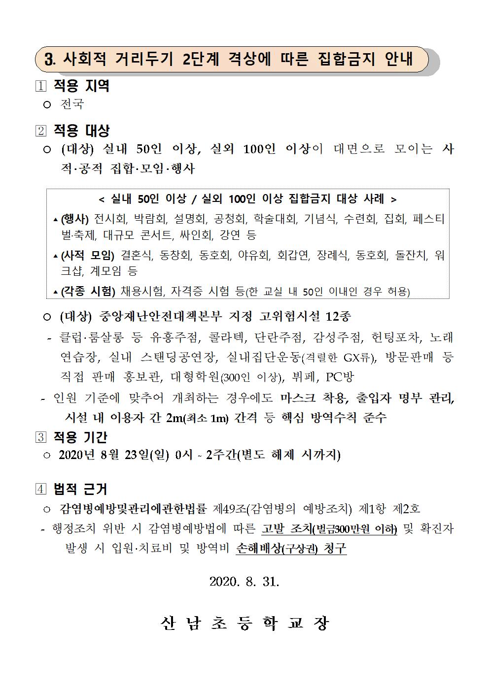 사회적 거리두기 2단계 방역 조치 안내002