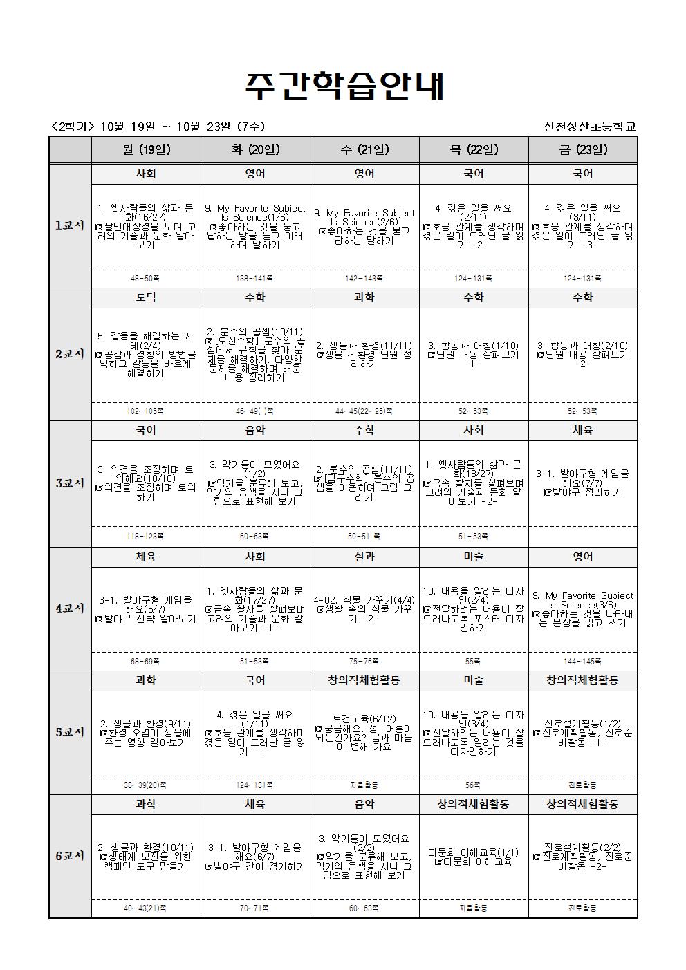 주간학습_5학년_4반(2학기)10월19일~10월24일(7주)001