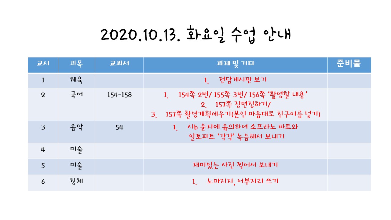 10.13 수업안내