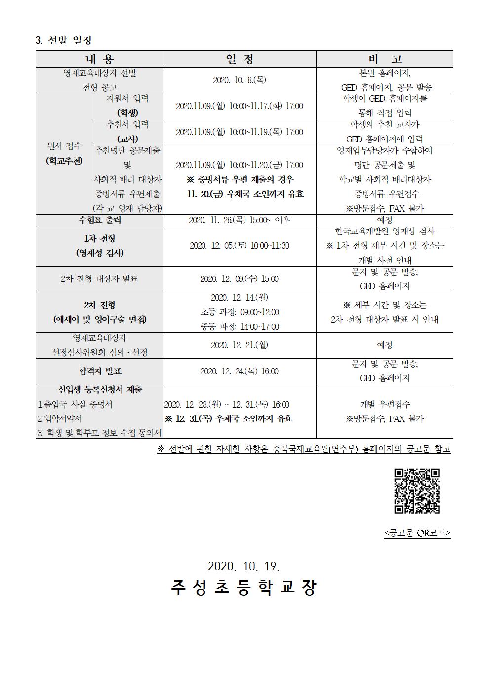 2021학년도 충북국제교육원(청주) 영재교육대상자 선발 가정통신문002