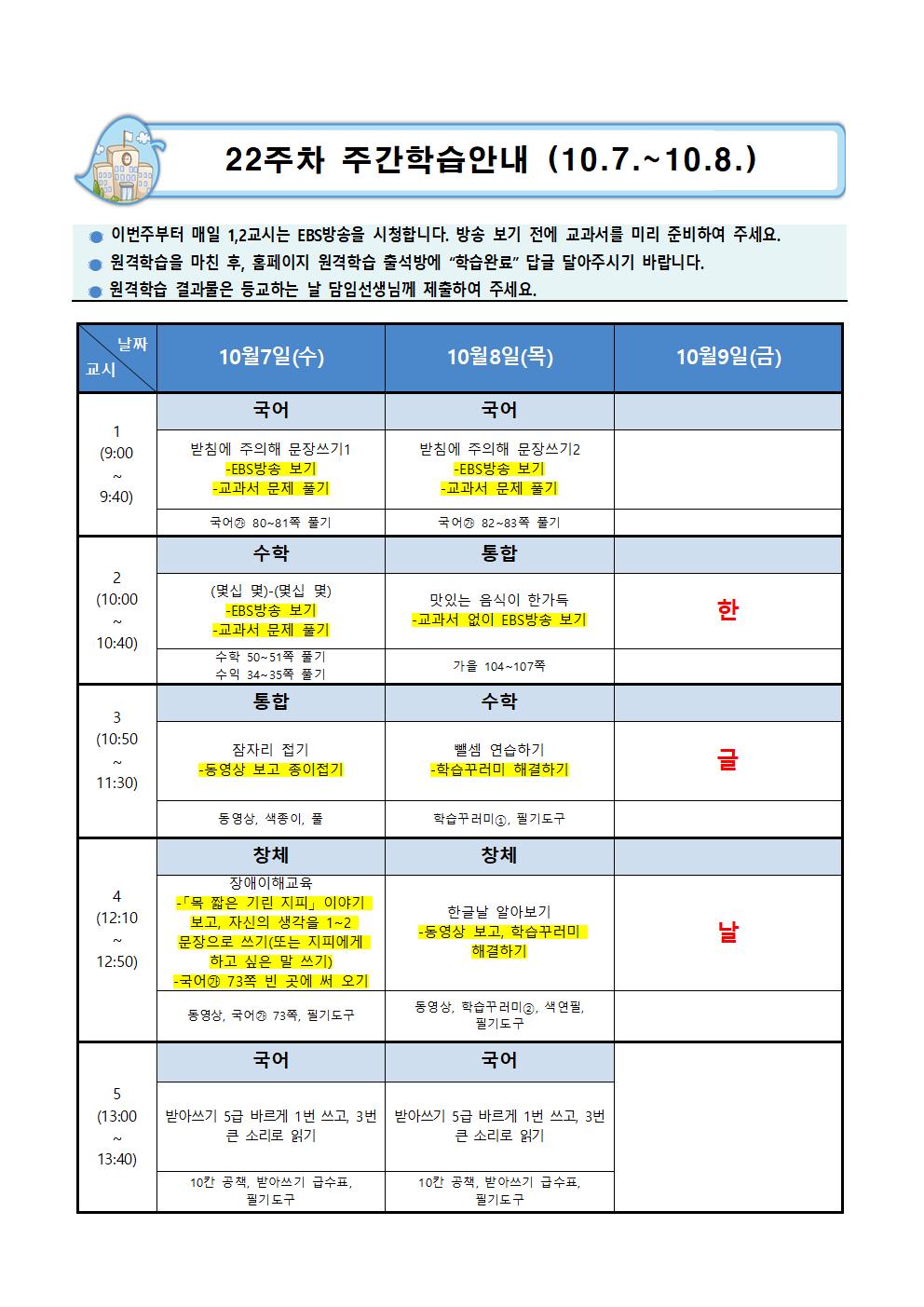 22주차 학습안내(10.5.-10.8.)001