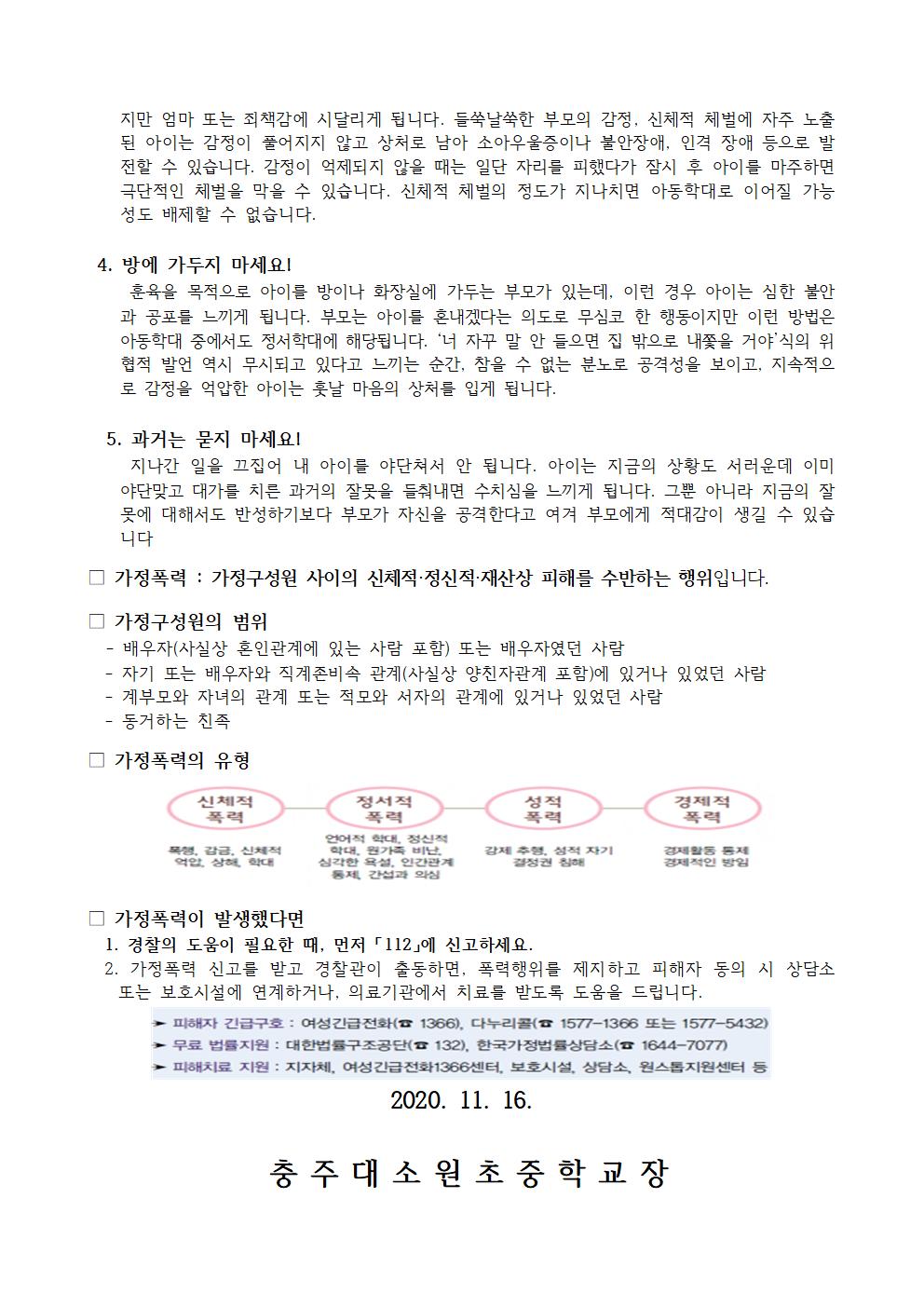 2020. 아동학대 예방주간 학부모교육 가정통신문002
