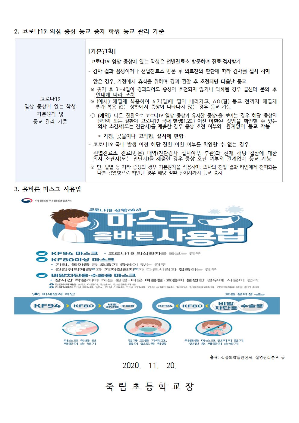 코로나19 확진자 급증에 따른 방역수칙 준수 재강조 안내002