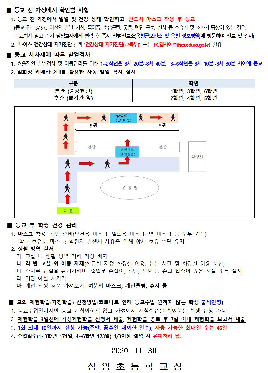 비수도권 사회적 거리 두기 격상에 따른 학사운영 안내 가정통신문002