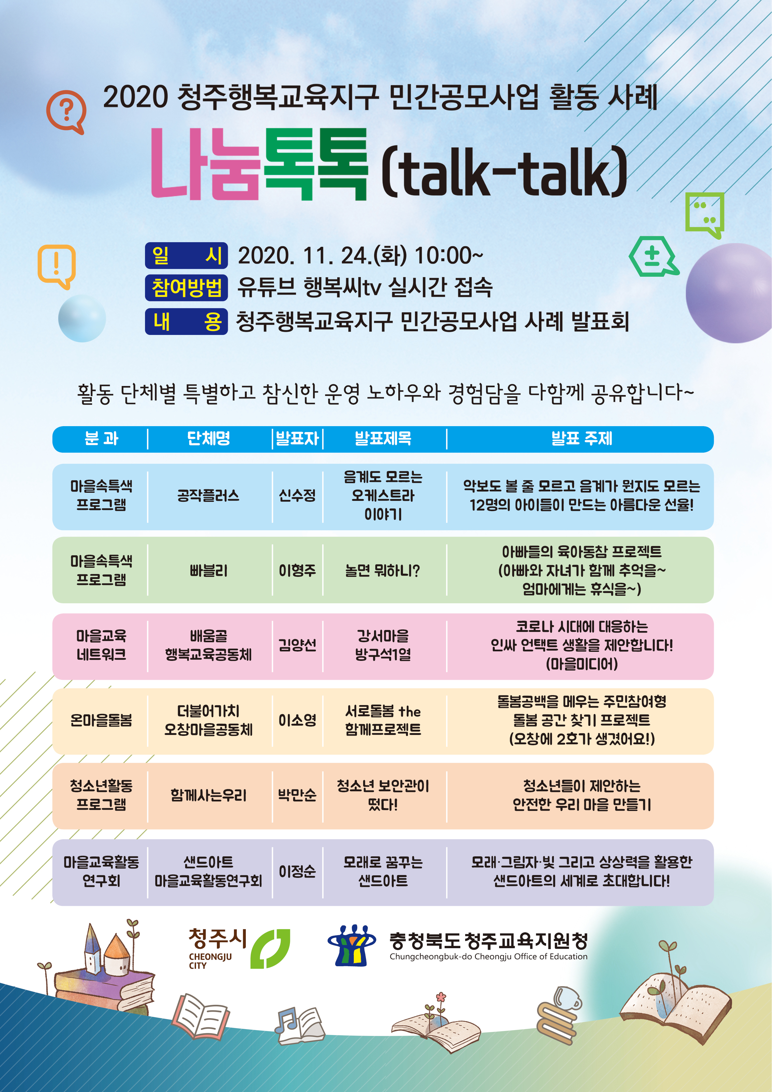 [솔밭중학교-11597 (첨부) 충청북도청주교육지원청 행복교육센터] 사례나눔톡톡 웹포스터