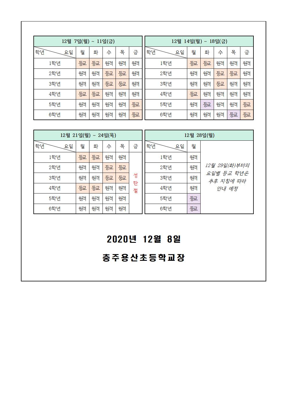 등교 안내 가정통신문(12.28.까지)_3분의1유지002