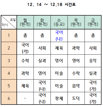 14~18 시간표