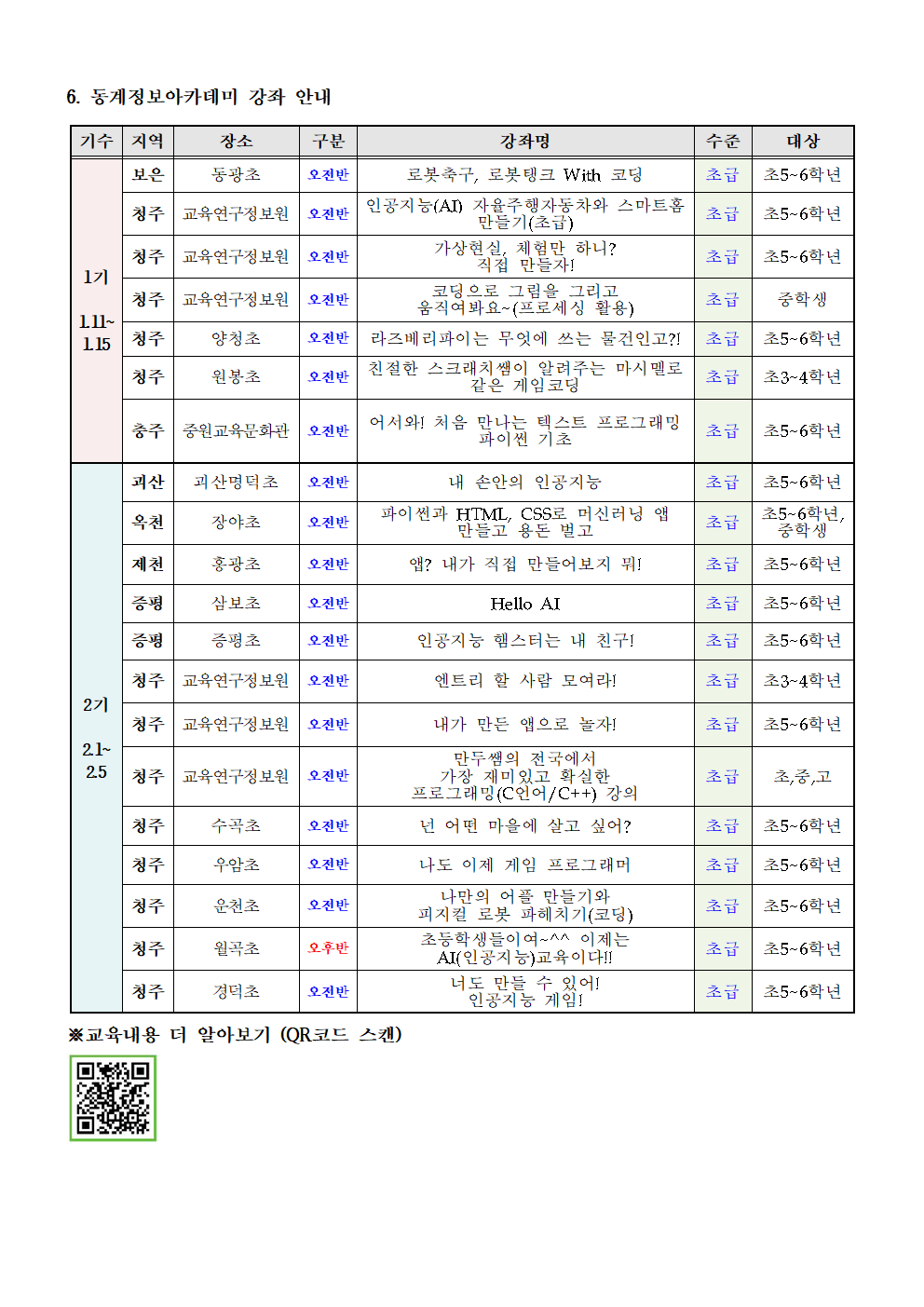 2021. 동계 정보아카데미 안내 가정통신문002