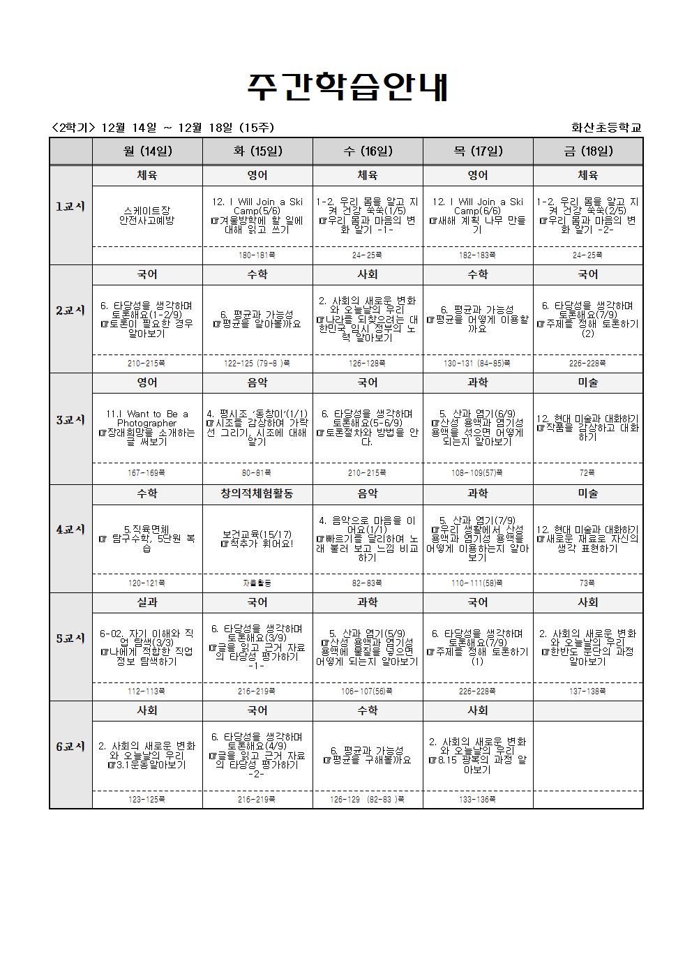 주간학습_5학년_1반_(2학기)12월14일-12월19일(15주)001