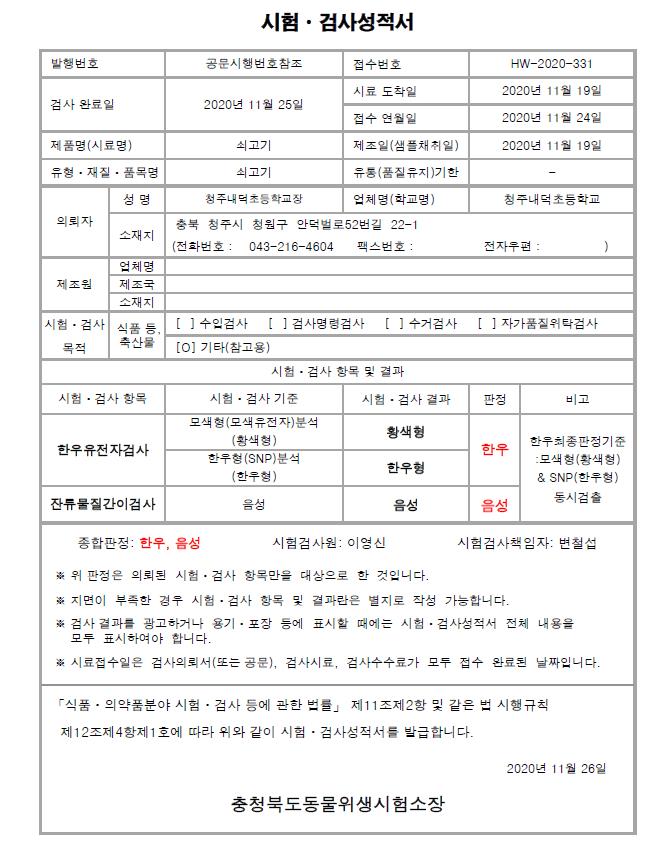 시험성적서