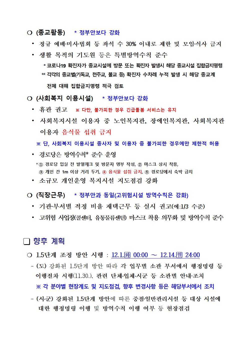 사진.충청북도 사회적 거리두기 「강화된 1.5단계」 방안(요약)003