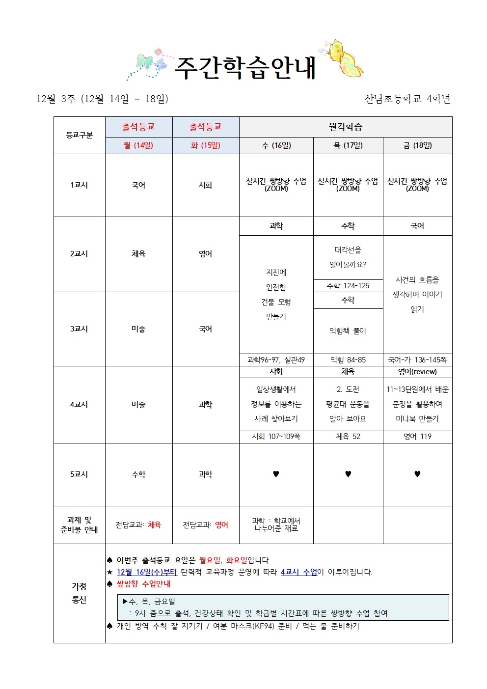 (12월 3주)4학년 주간학습 안내(4-5)001