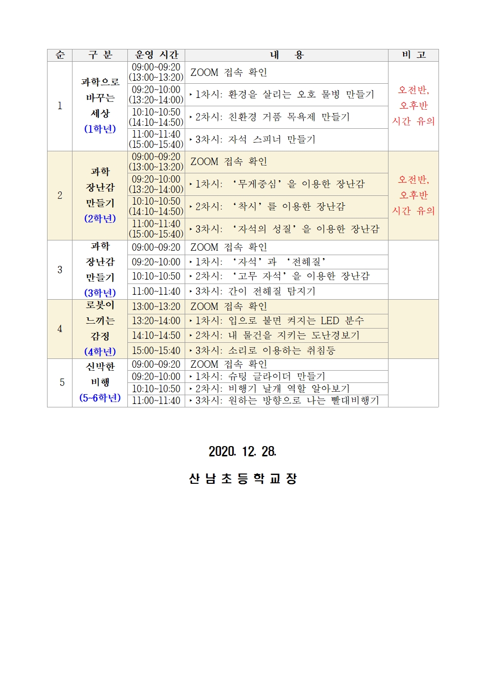 2021. 신나는 겨울방학 과학탐구교실 안내 가정통신문002