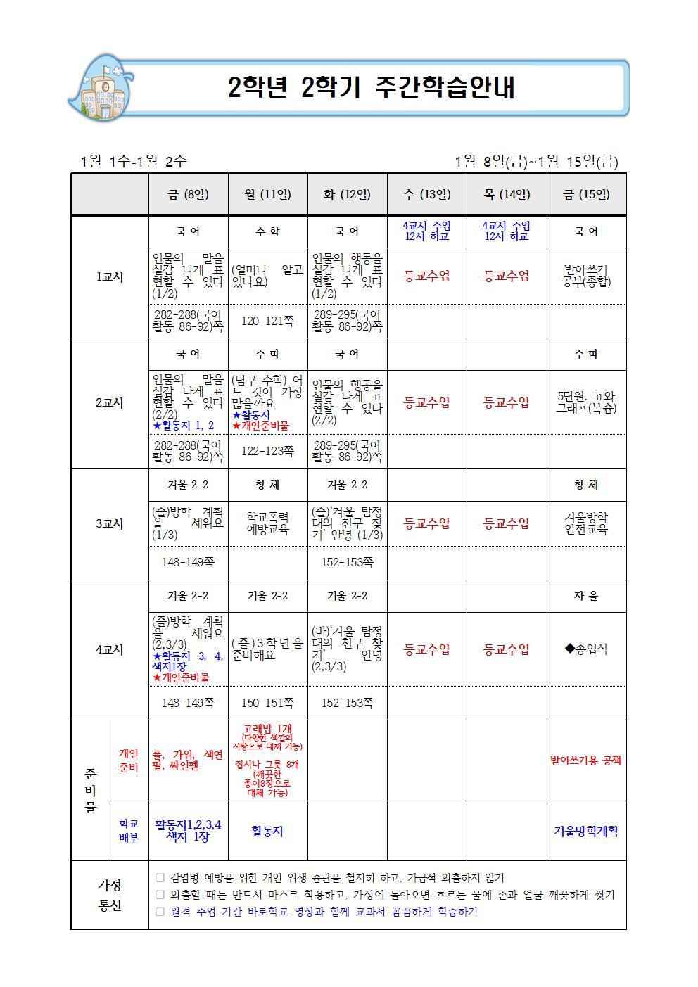 1월 1-2주 주간학습계획(8,11,15일)001