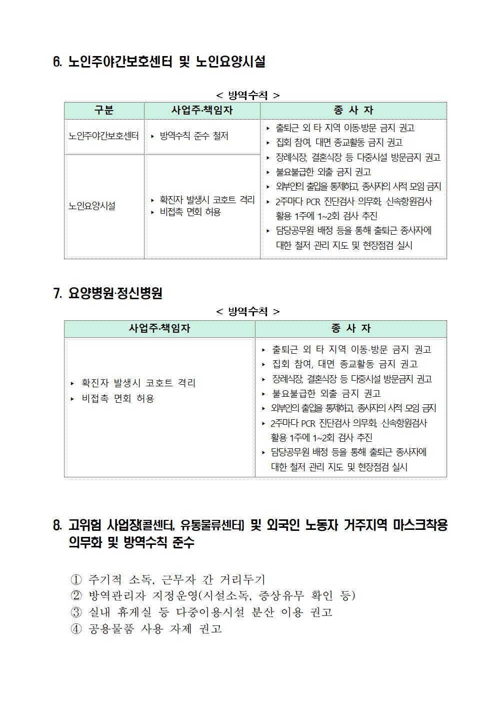 충청북도 사회적 거리두기 강화된 2단계 연장 행정명령문009