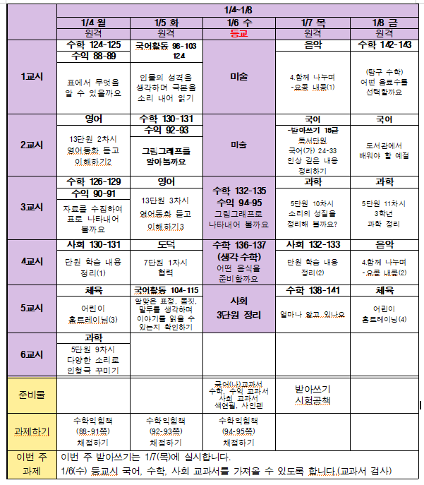 주간계획