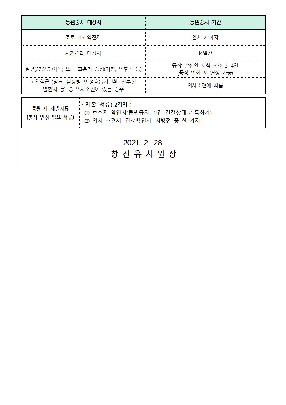 2021. 신학기 코로나19 예방 및 관리 안내문003