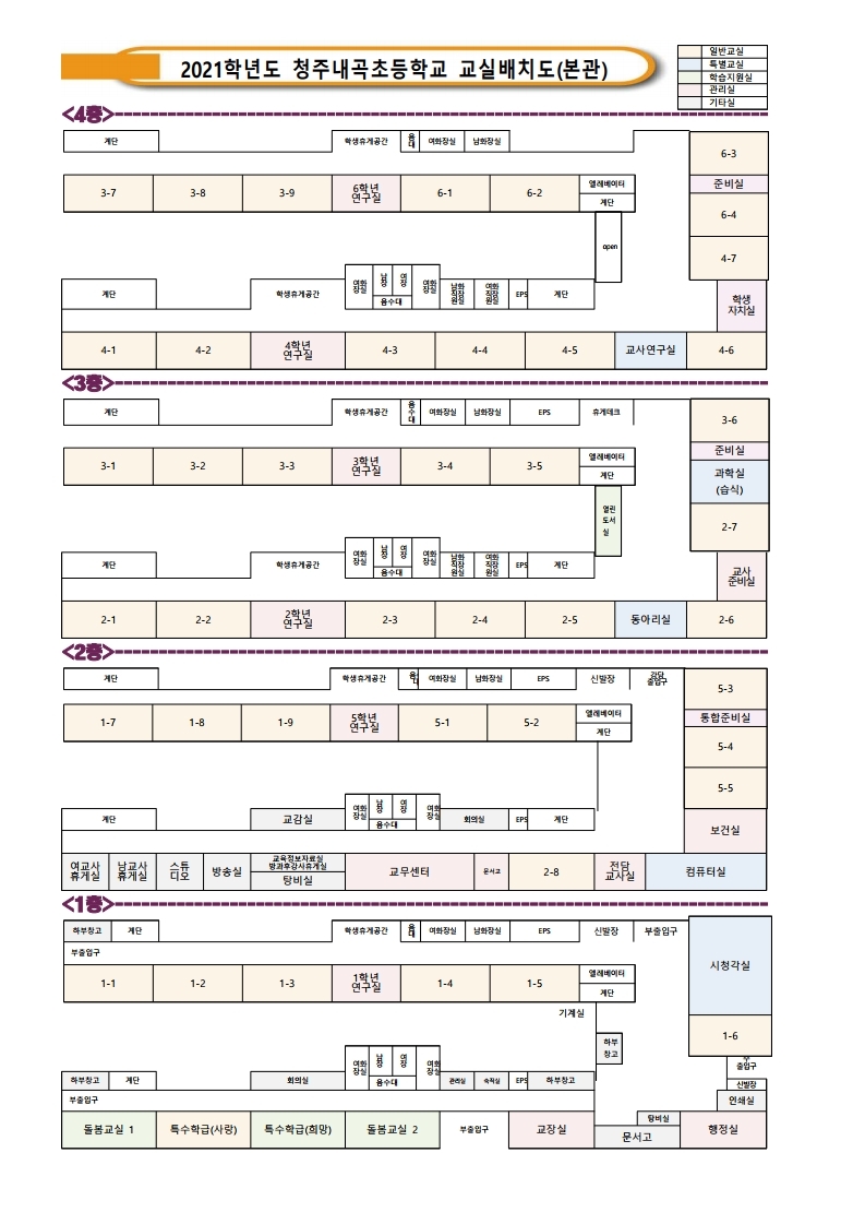 2021 교실배치도(청주내곡초)