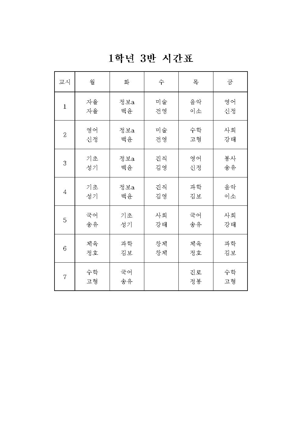 2021학년도 1학기 임시학급별시간표003