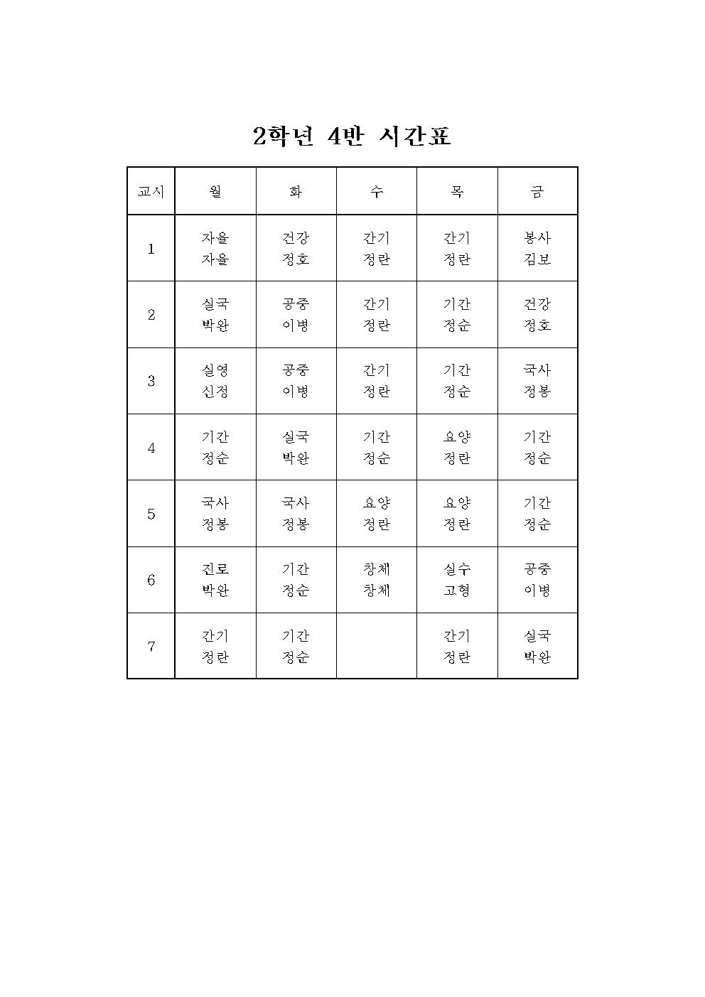 2021학년도 1학기 임시학급별시간표009