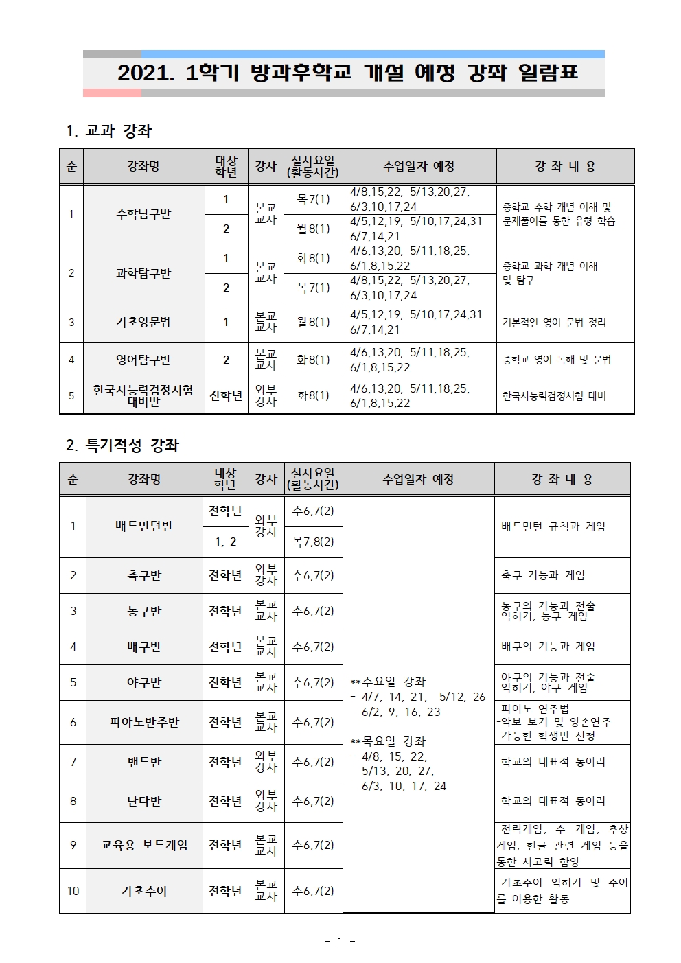 가정통신문(2021학년도 1학기 방과후학교 참여 희망 조사)002