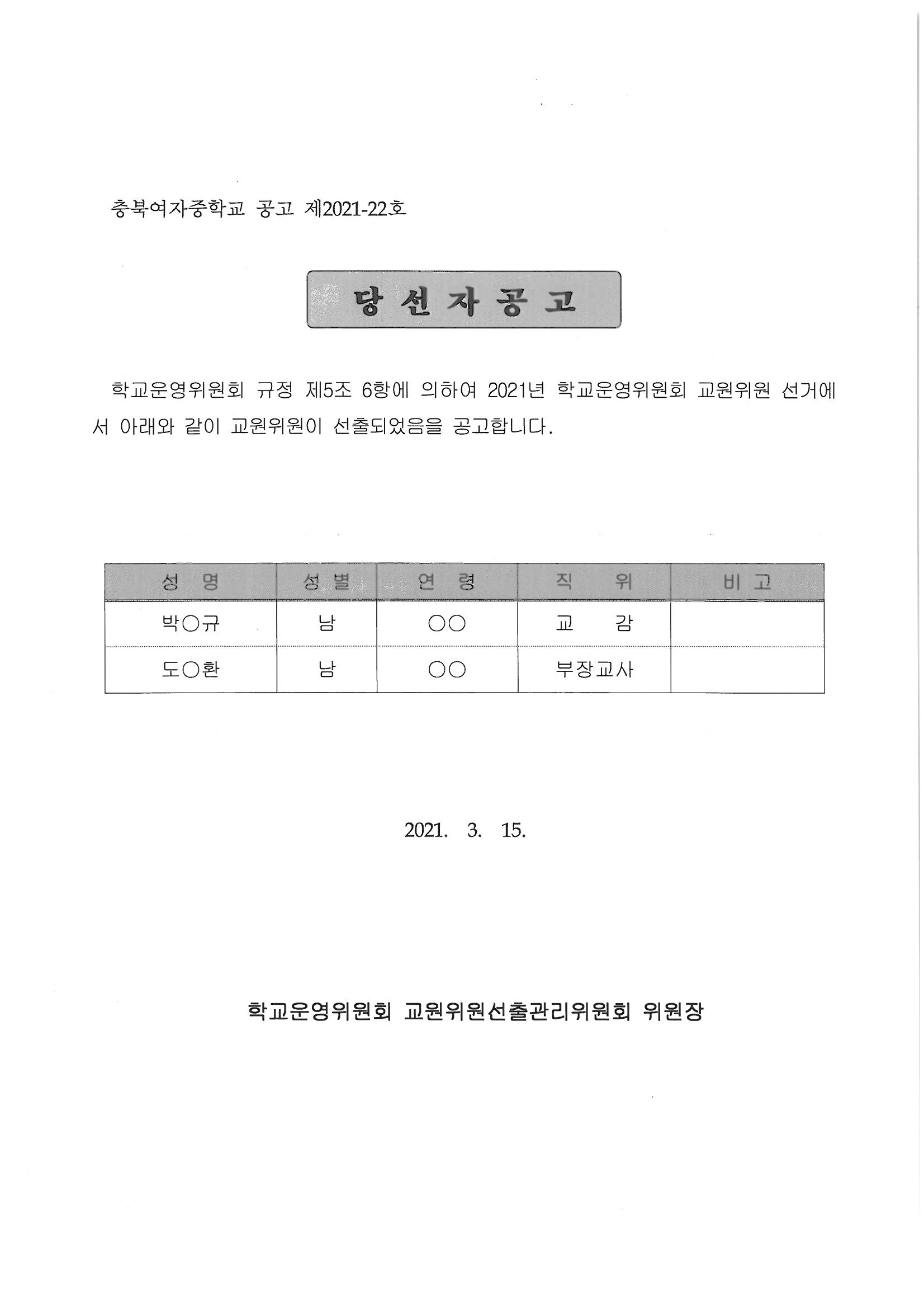 당선자공고