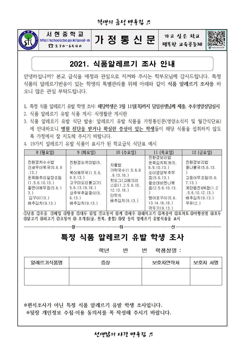 2021. 식품알레르기 가정통신문001