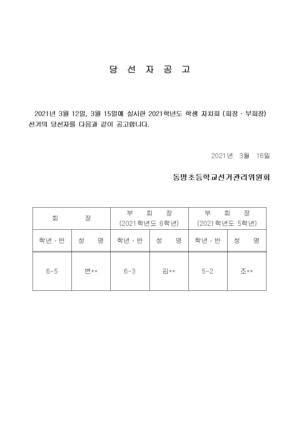 당  선  자  공  고001