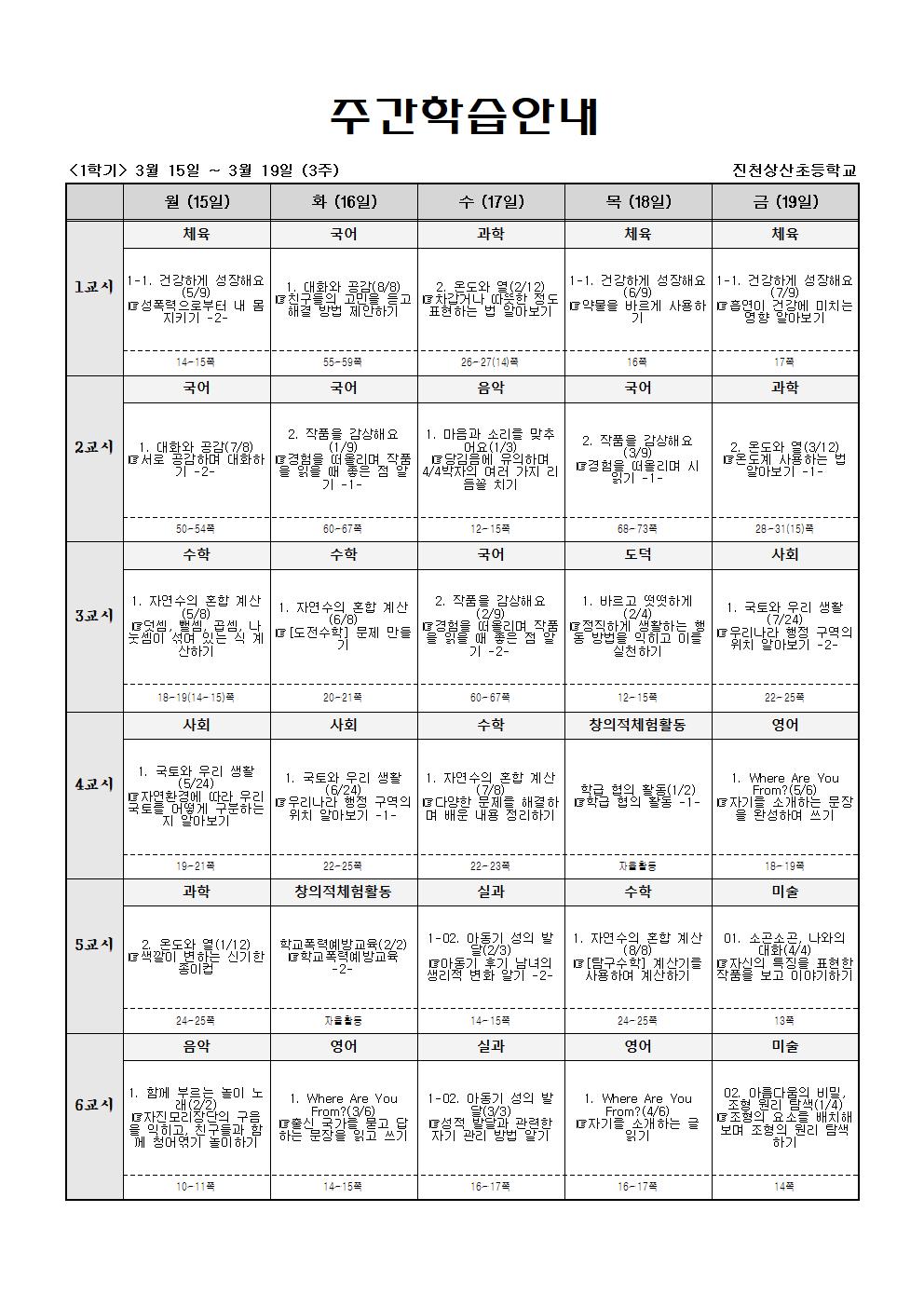 주간학습_5학년_1반_(1학기)3월15일~3월20일(3주)001