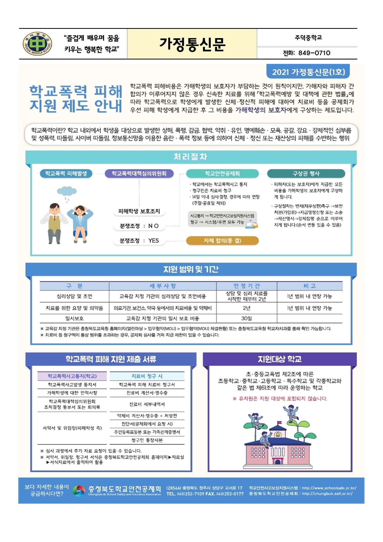 학교폭력피해 지원제도 안내