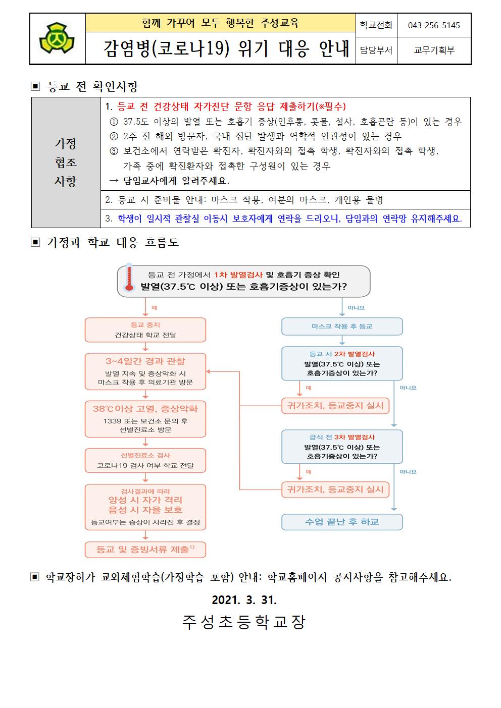 감염병(코로나19) 위기 대응 안내문001