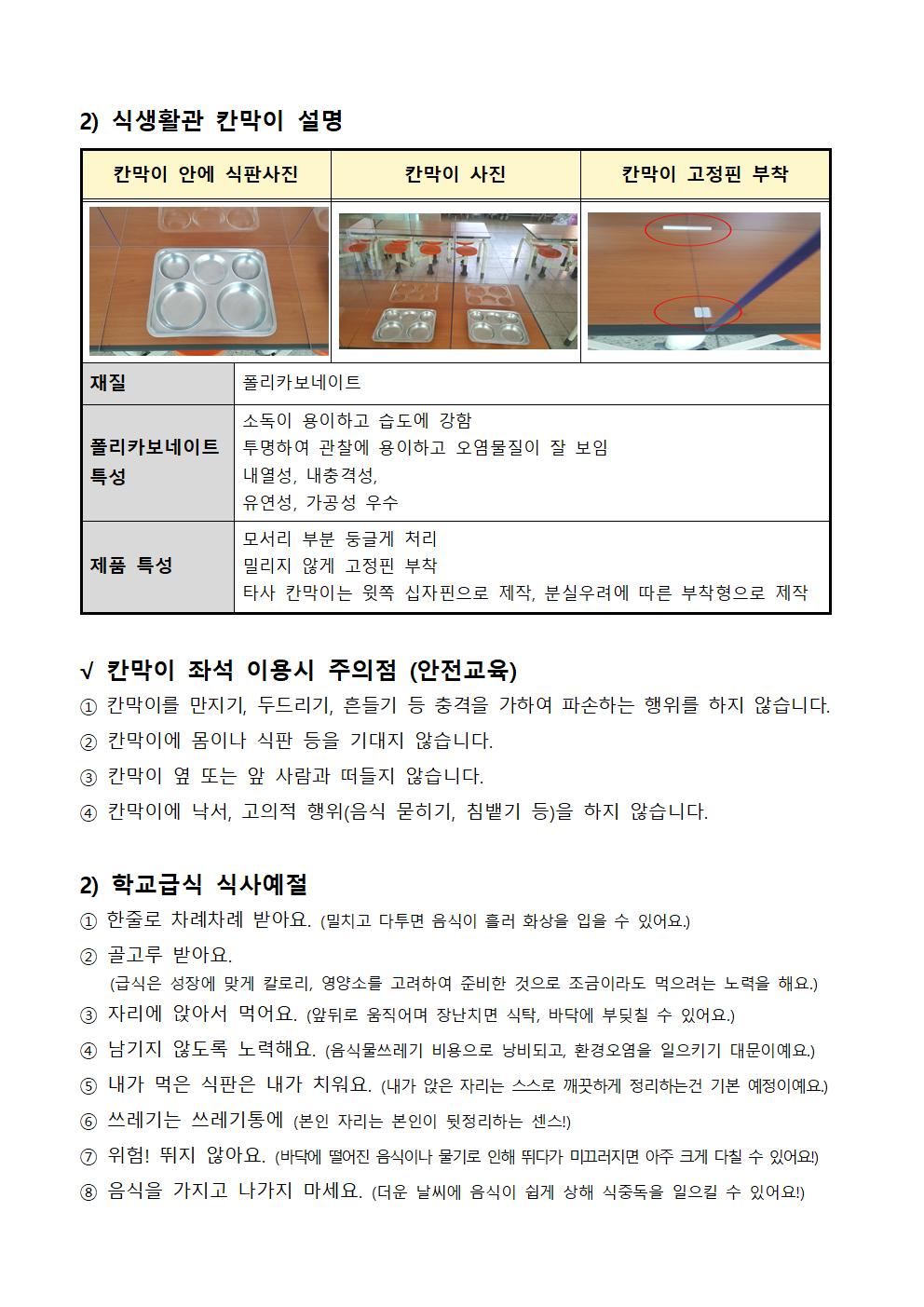 2021년 식생활관 안전한 급식을 위한 학생 사전교육(칸막이 교육 포함)_내수중002