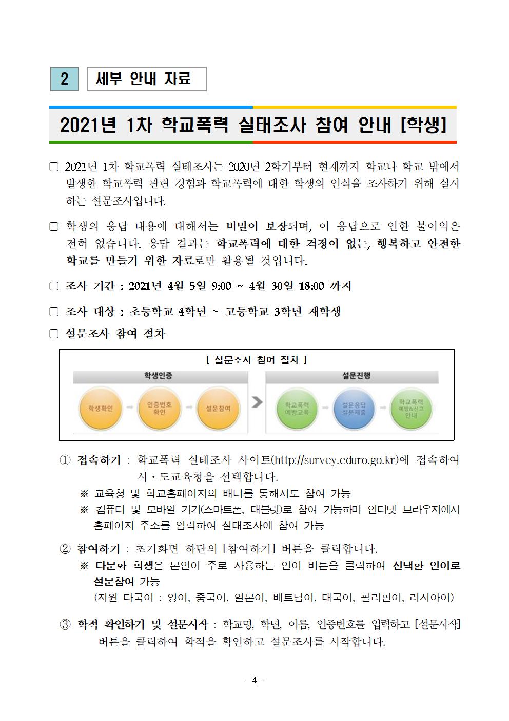 2021년 1차 학교폭력 실태조사 참여 안내장 004