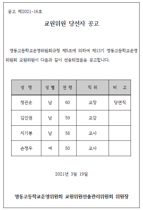 교원위원 당선자 공고(업로드용)