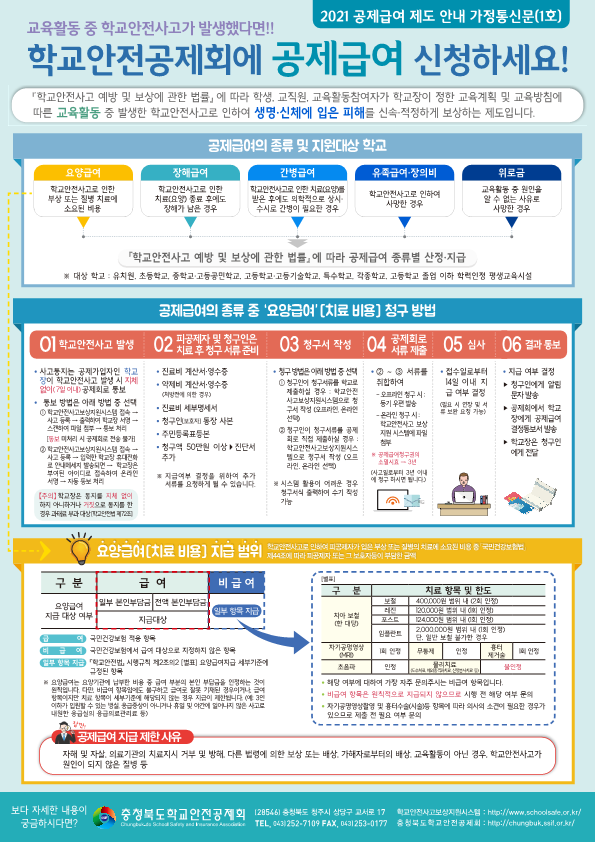 [용성초등학교-3489 (첨부) 충청북도학교안전공제회] 학교안전공제회_공제급여제도안내_가정통신문_1